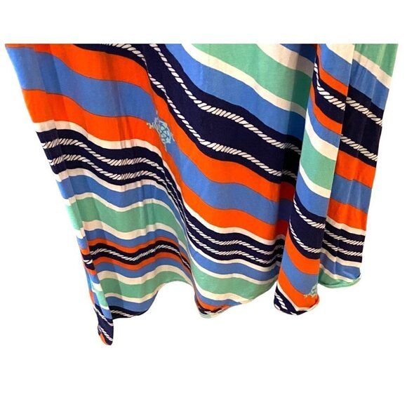 LILLY PULITZER Women's "Amanda" Multicolor Striped Knit Nautical Halter Maxi Dr - Picture 5 of 14